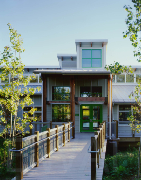Main Entrance, Cusano Environmental Education Center, Philadelphia, 2001. © Barry Halkin / SMP Architects
